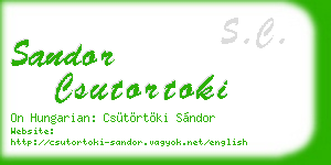 sandor csutortoki business card
