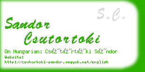 sandor csutortoki business card